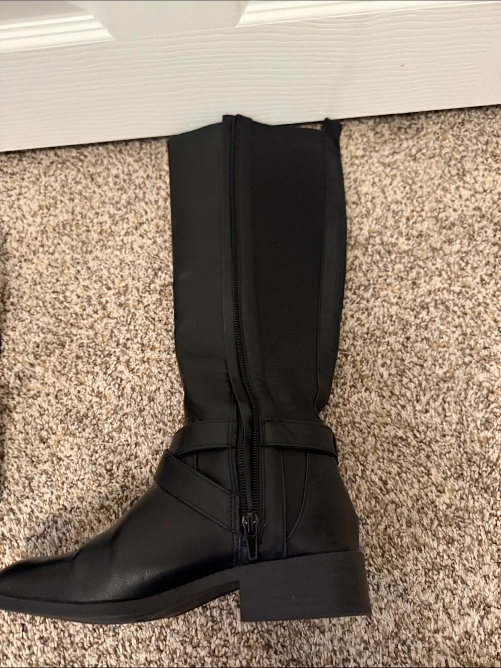 Kelly & Katie Black Over-the-Knee Riding Boots with Buckle Strap